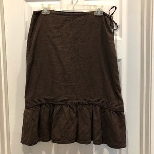 Brown Linen Skirt